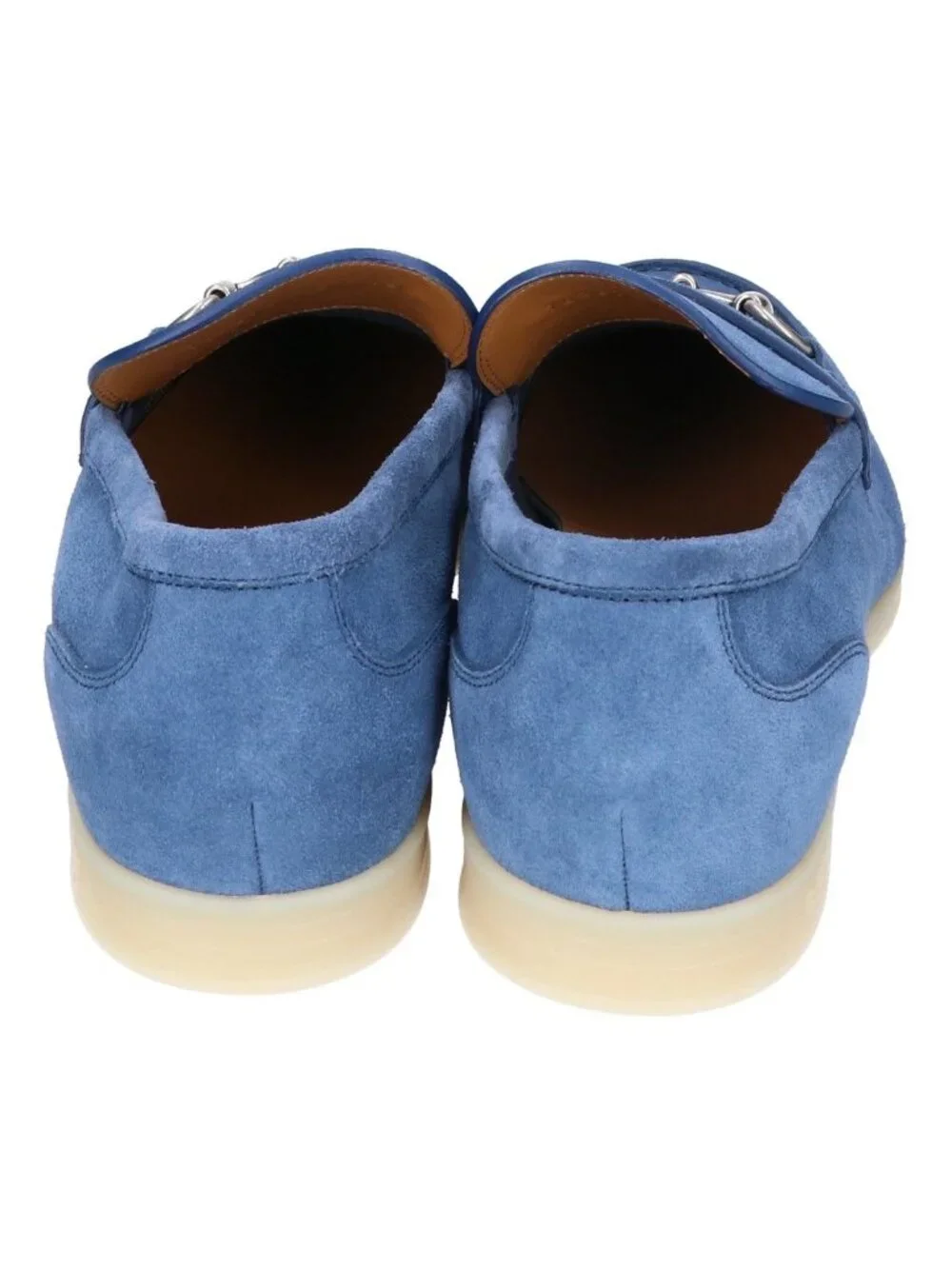 Gucci Blue Suede Horsebit Loafers